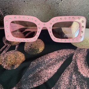 Pink Rhinestone Glasses